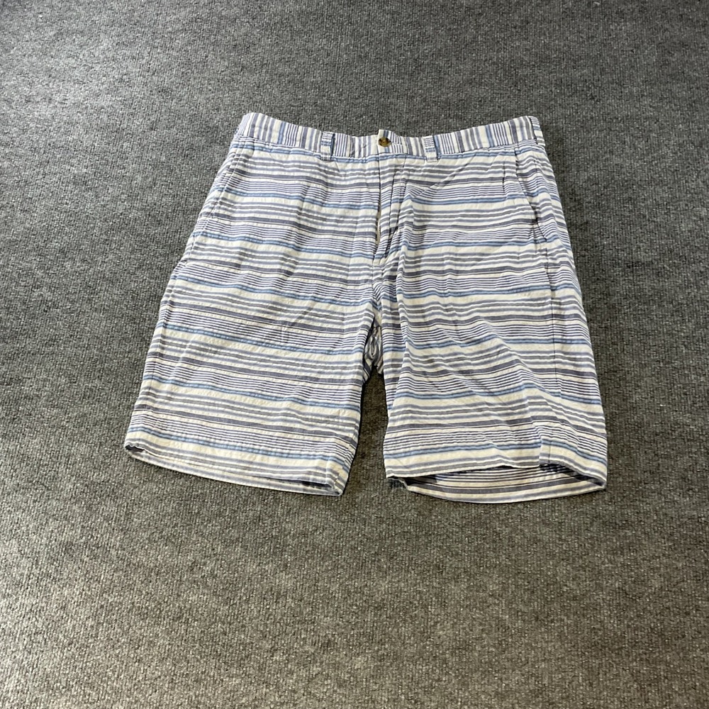 Polo Ralph Lauren Mens Blue White Striped Stretch Classic Fit Shorts Size 34